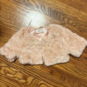 H&M Blush Faux Fur Jacket